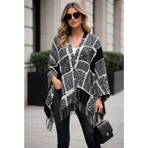 Black Animal Cheetah Print Mixed Ultra Soft Scarf Shawl NWT Color block